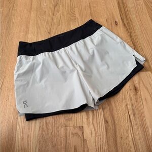 LIKE NEW On Cloud Running Shorts with Liner Women’s XL White